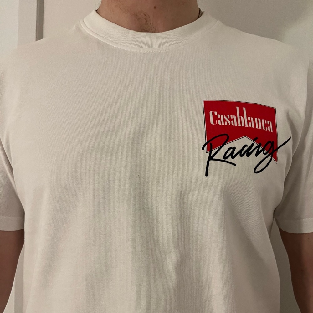 Men’s White Casablanca Racing T Shirt Size Large